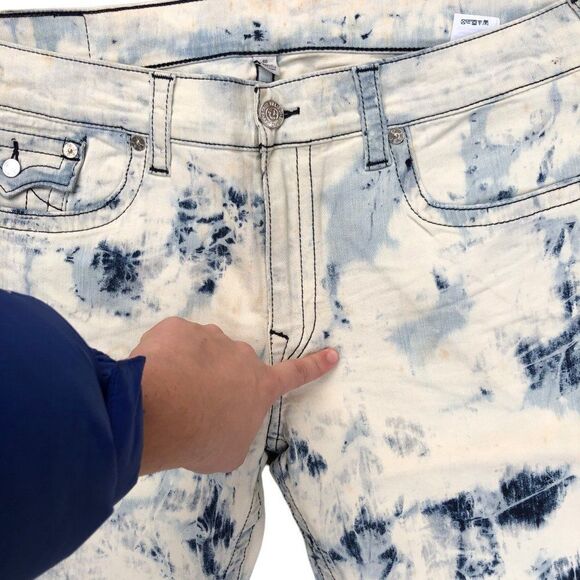 RARE True Religion Jeans Size 40 STRAIGHT Blue - Picture 9 of 12